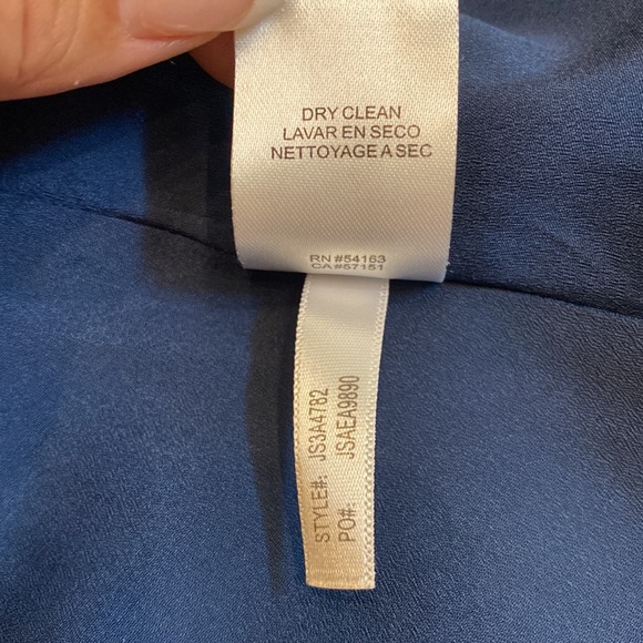 Jessica Simpson A-line Navy Striped n white dress back zipper two pockets Sz 12 - Picture 12 of 12